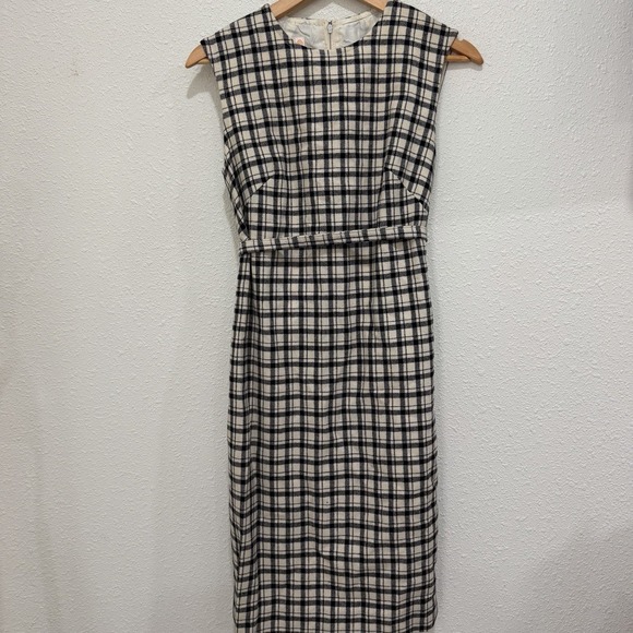 Pendleton Dresses & Skirts - VTG Pendleton Wool Dress Sleeveless Women's Size 10 Plaid Black & White Knee